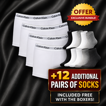 🔥Calvin Klein Boxer Briefs 12-Pack Deal - Buy 6 and Get 12 + 12 Socks 50% OFF