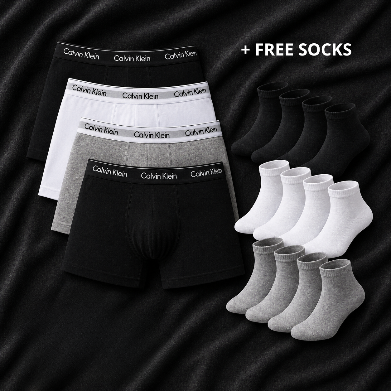Calvin Klein Boxer Briefs 12-Pack Deal - Buy 6 and Get 12 + 12 Socks