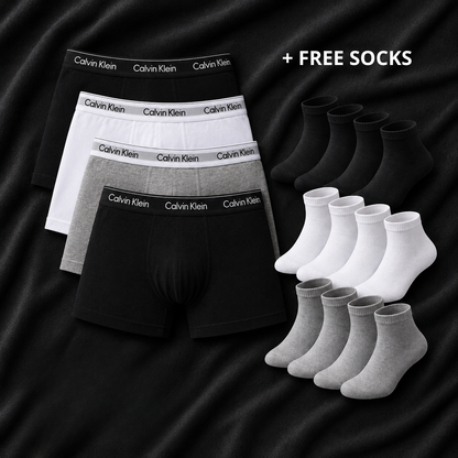 Calvin Klein Boxer Briefs 12-Pack Deal - Buy 6 and Get 12 + 12 Socks